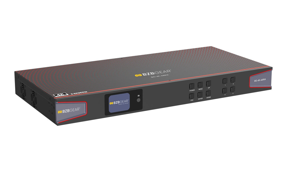 BZBGEAR BG-4K-44MA 4x4 HDMI 2.0 Matrix Switcher with Audio De-Embedding