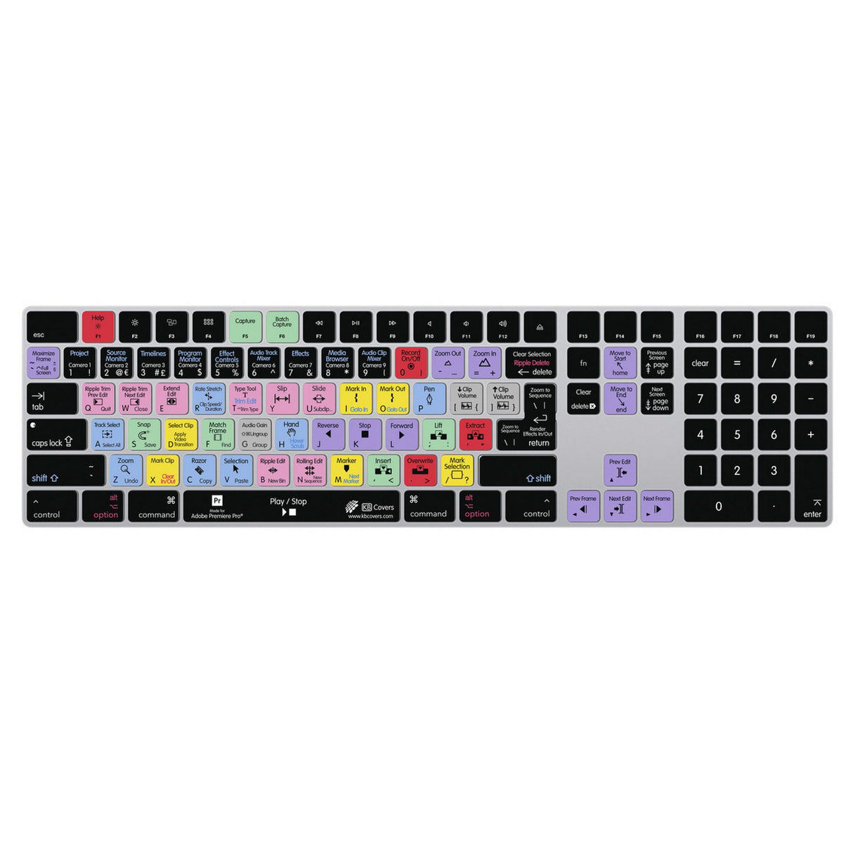 KB Covers Premiere Pro Keyboard Cover for Apple Magic Keyboard with Numpad