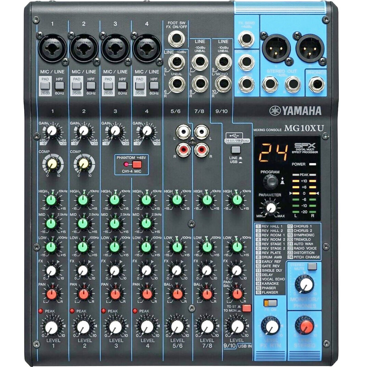 Yamaha MG10XU 10-Channel USB Mixer with Built-in SPX Digital Effects