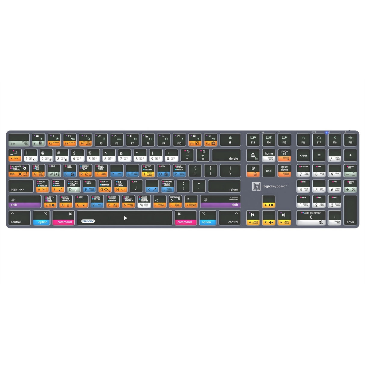 Logickeyboard Blender 3D TITAN Wireless Backlit Keyboard for Mac US, English