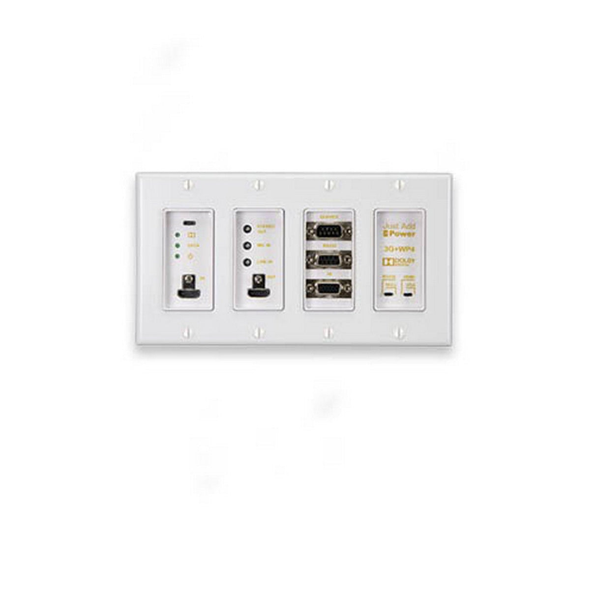 Just Add Power 3G+ ULTRA 718WP4 4-Gang HDMI/VGA UltraHDIP Wallplate Transmitter