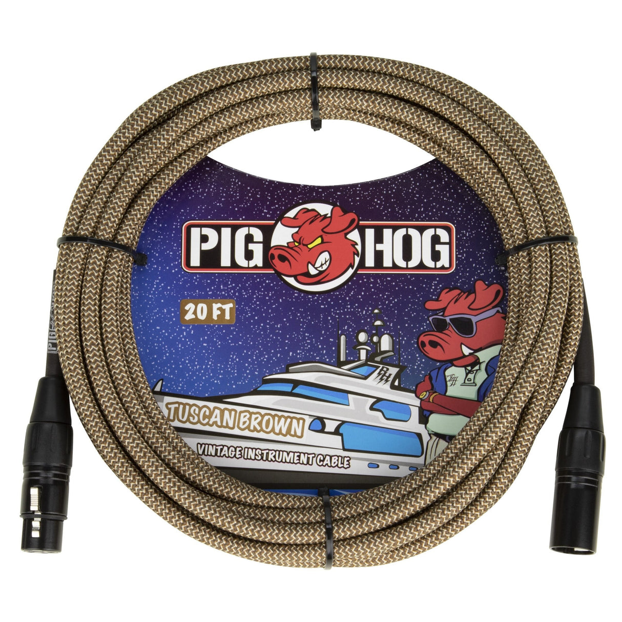 Pig Hog PHM20TBR Tuscan Brown Woven Microphone Cable, 20-Foot