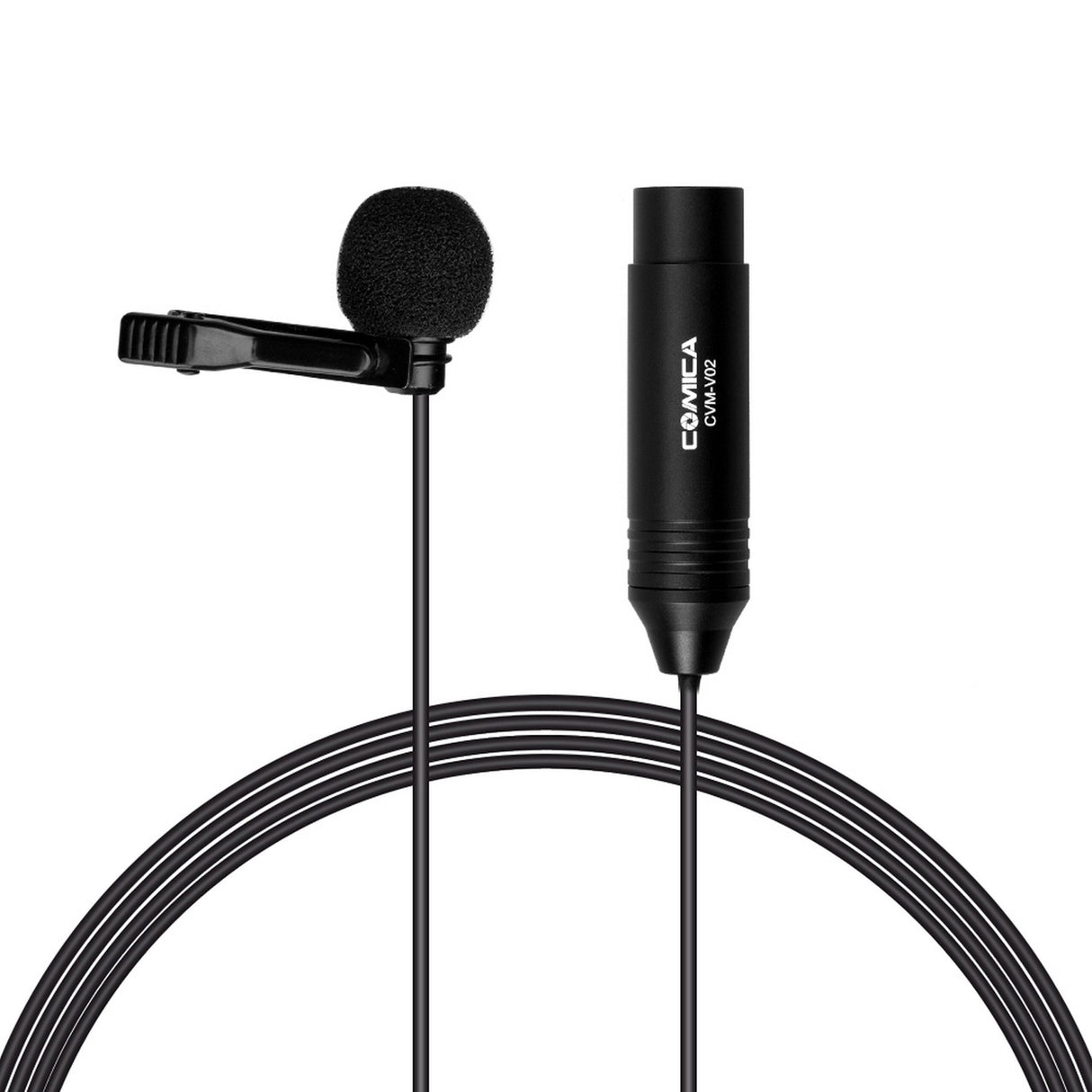 Comica CVM-V02C Cardioid XLR Lavalier 48V Interview Microphone, 1.8M