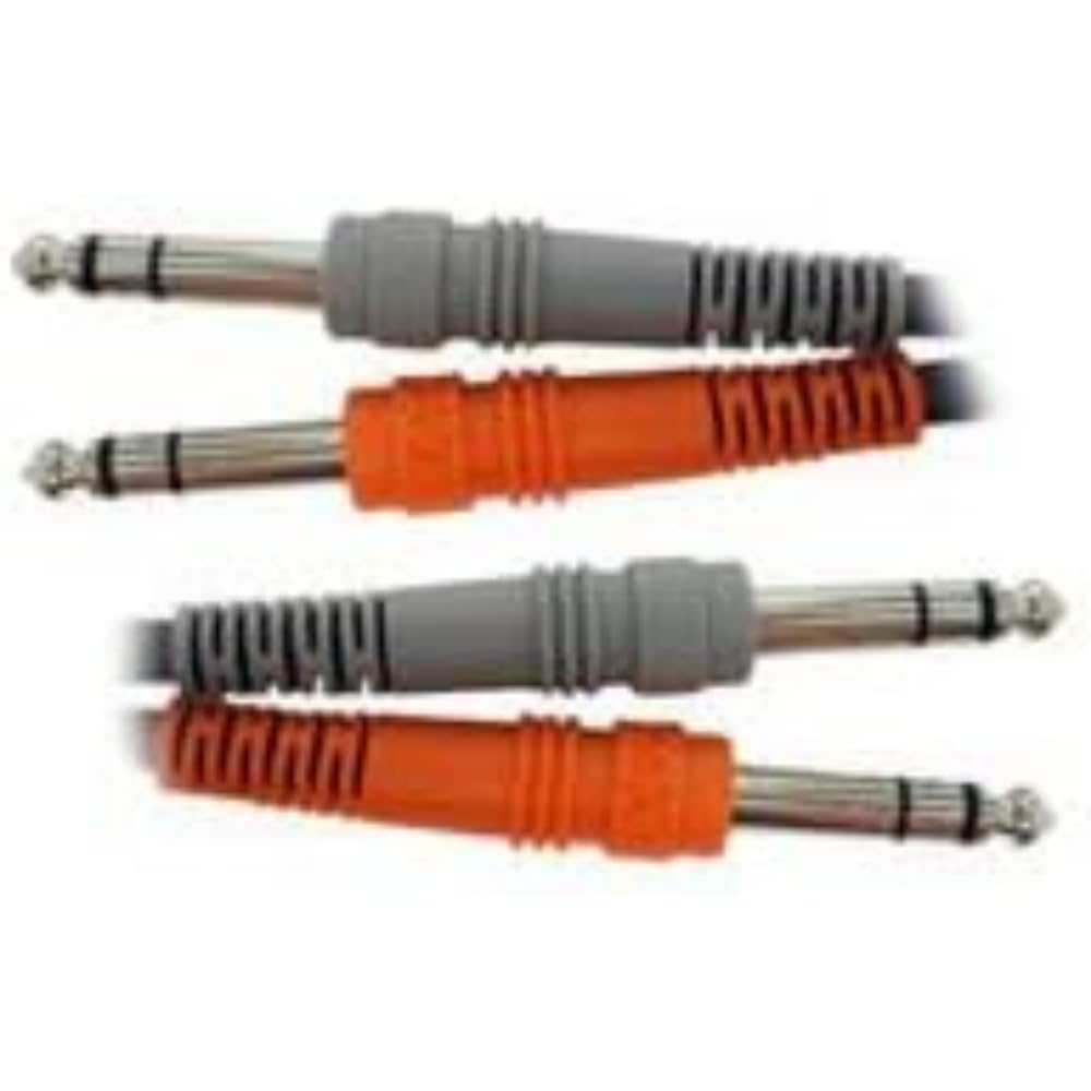 Hosa CSS-202 Dual 1/4-Inch TRS to Dual 1/4-Inch TRS Stereo Interconnect Cable, 2m