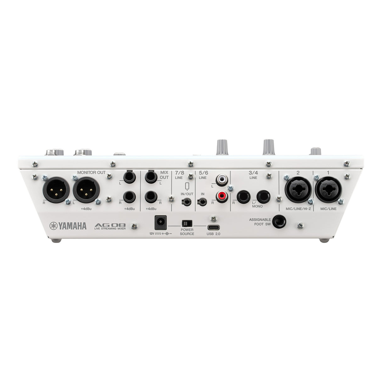 Yamaha AG08 8-Channel All-In-One Live Streaming Mixer, White