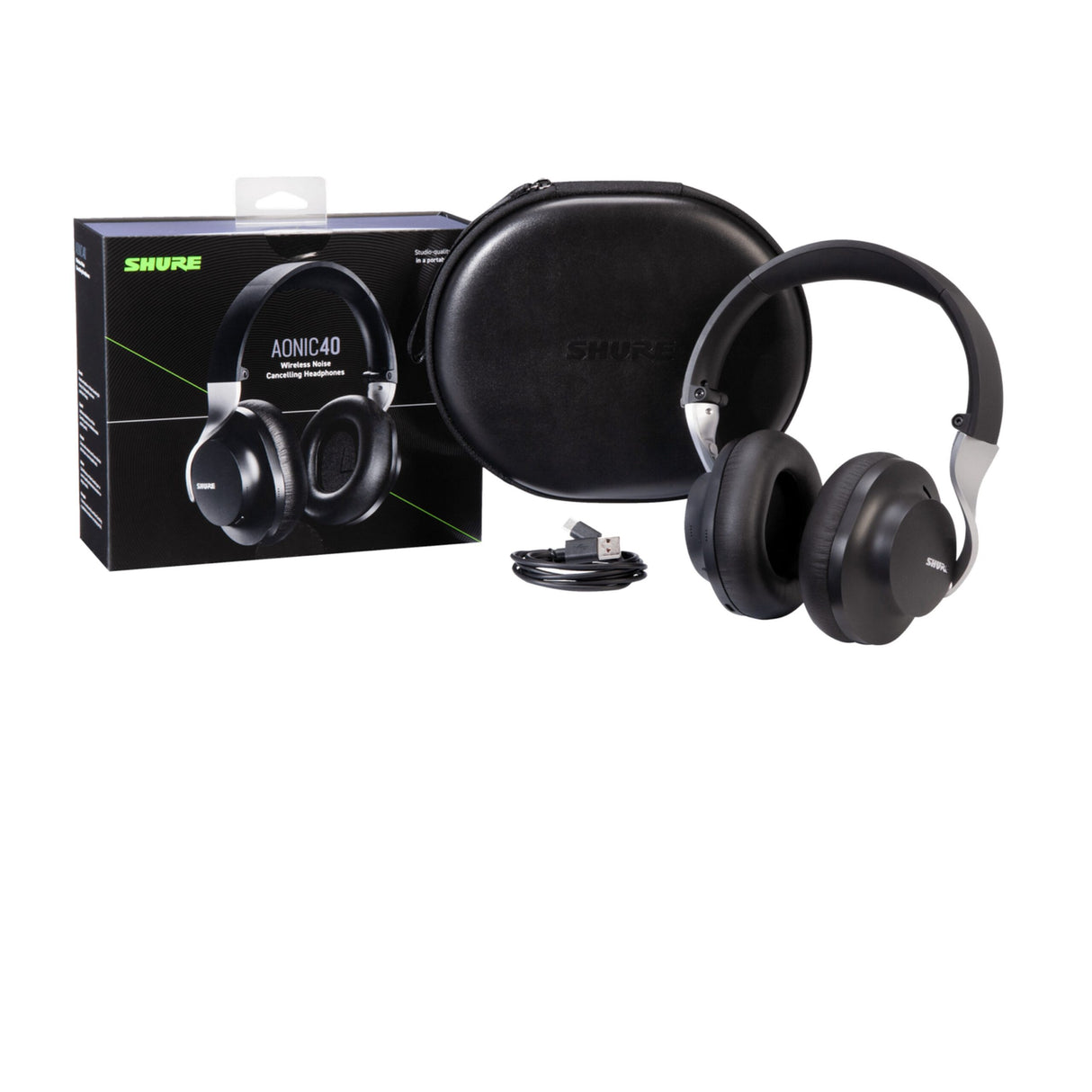 Shure AONIC 40 Wireless Noise Cancelling Headphones, Black (Used)