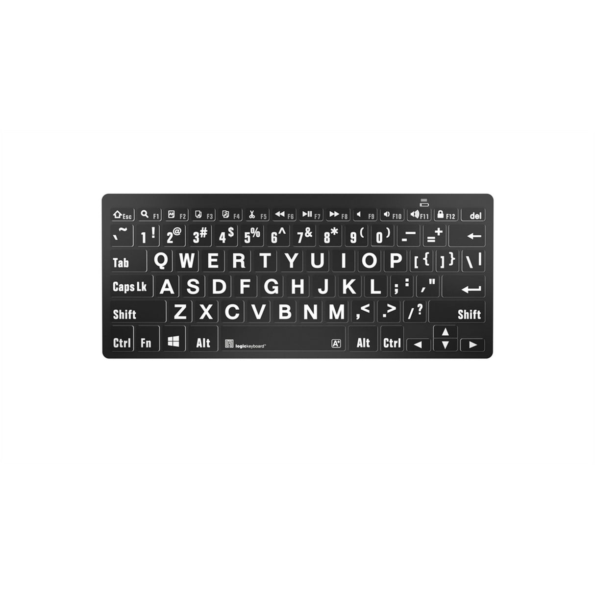 Logickeyboard XLPrint Bluetooth White on Black PC Keyboard