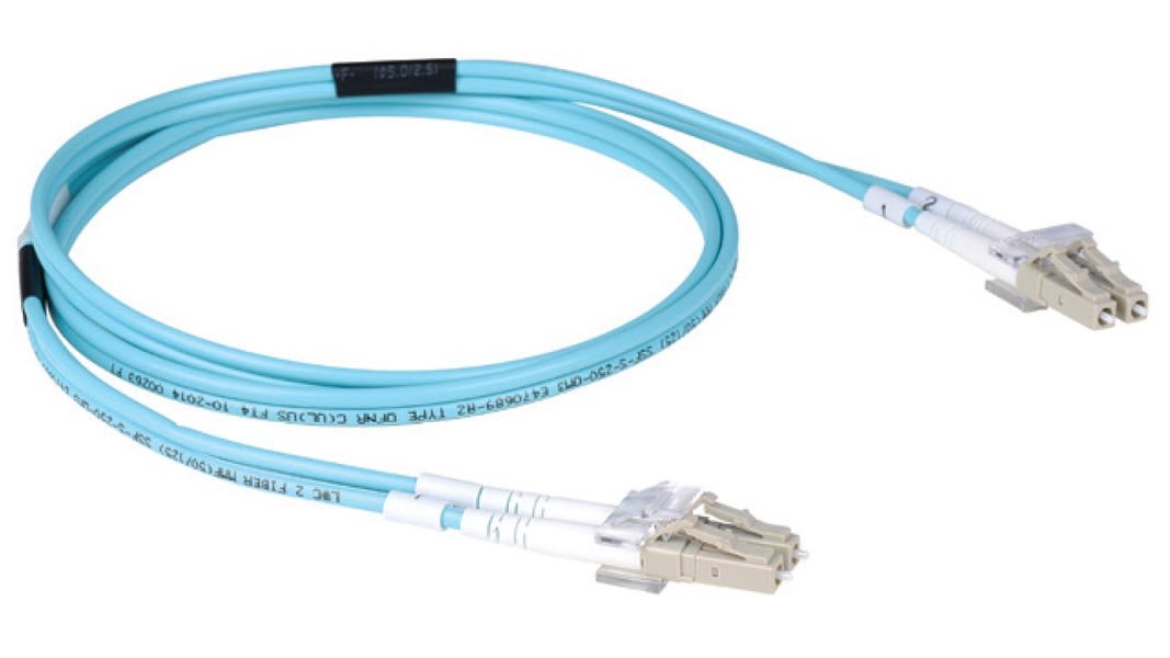 Liberty AV Duplex OM3 Multimode 3.0mm LC/UPC-LC/UPC Riser Cable, 1 Meter