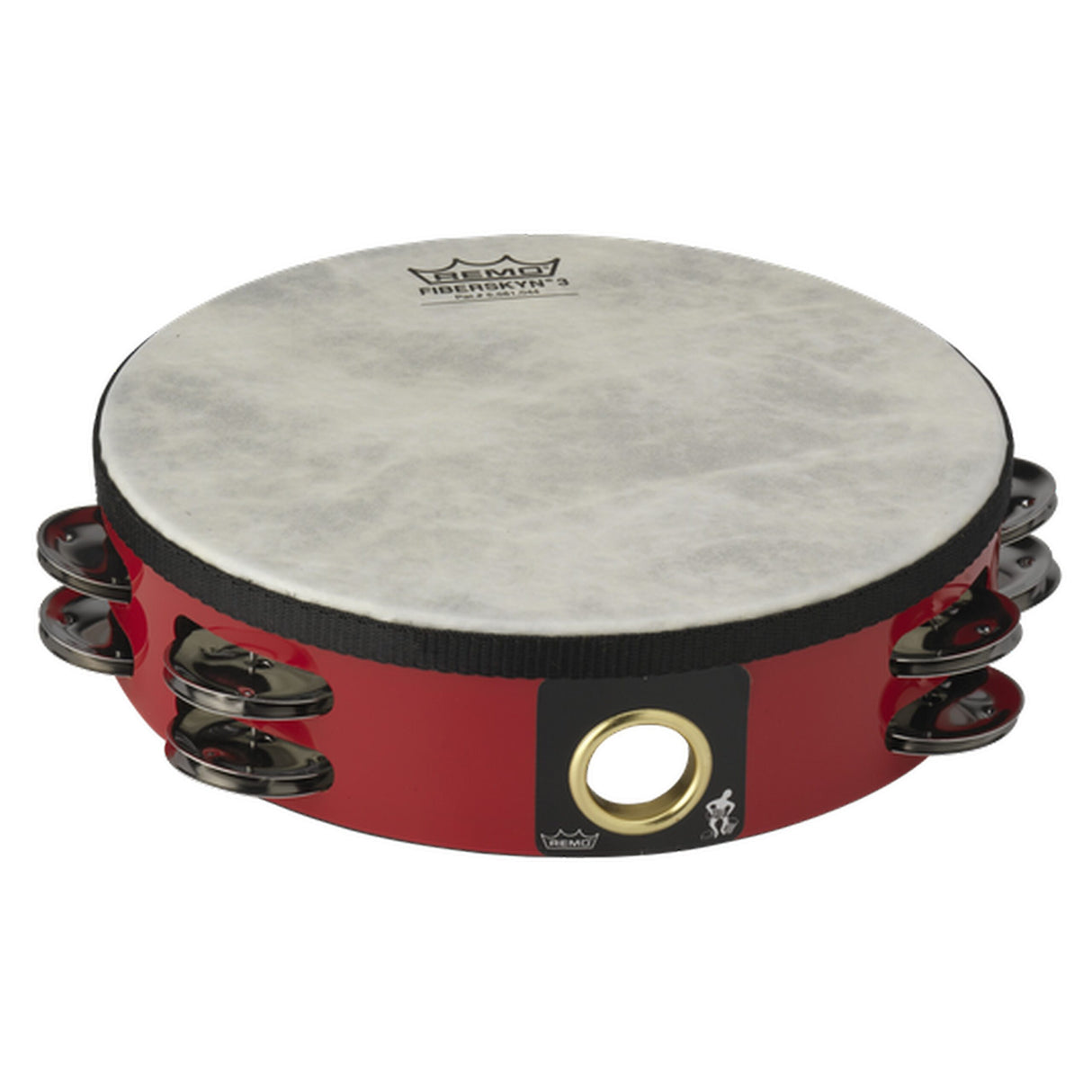 Remo TA-5208-52 Fiberskyn Tambourine, Quadura Deep Red, 8-Inch