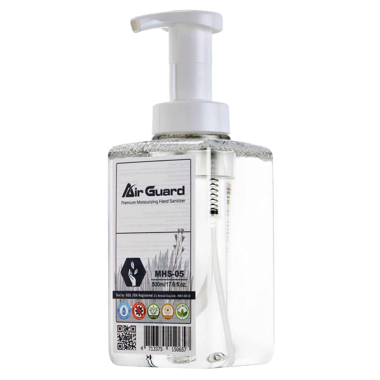 Antari Air Guard MHS-05 500ml Foaming Moisturizing Hand Sanitizer, FDA Regisered