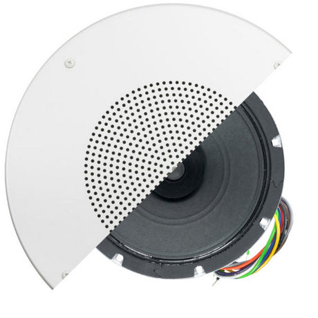 Lowell R1810-72S 8 Inch 15W Dual Cone Speaker 5W Transformer Grille Volume Control White