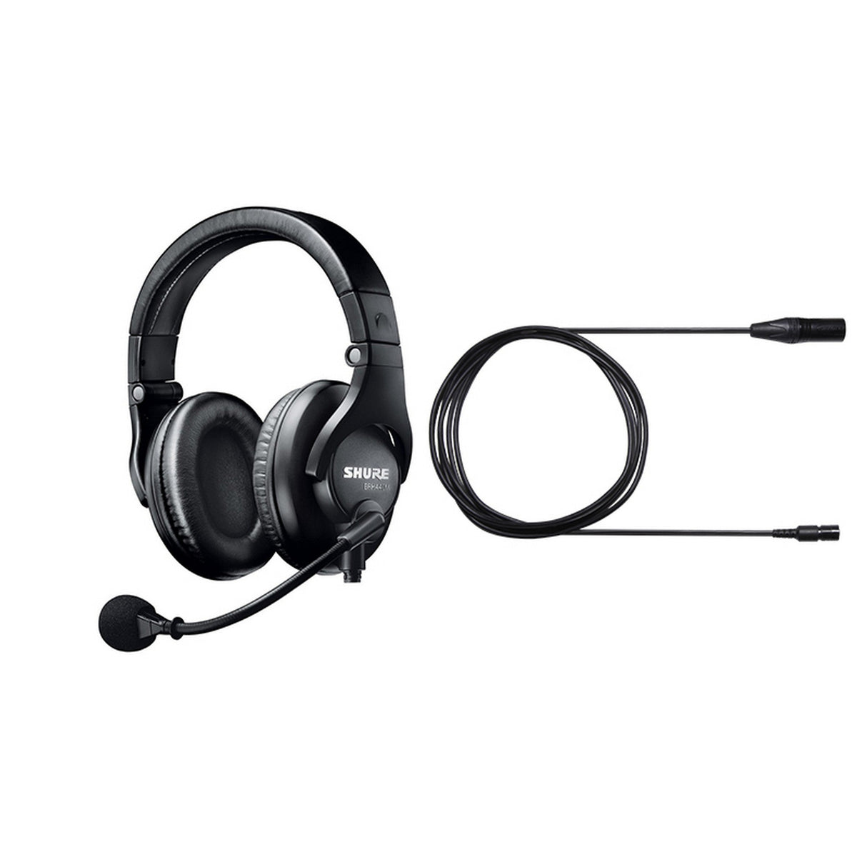 Shure BRH440M Closed-Back Broadcast Headset with BCASCA-NXLR5 6-Foot Straight 5-Pin XLR Male Cable