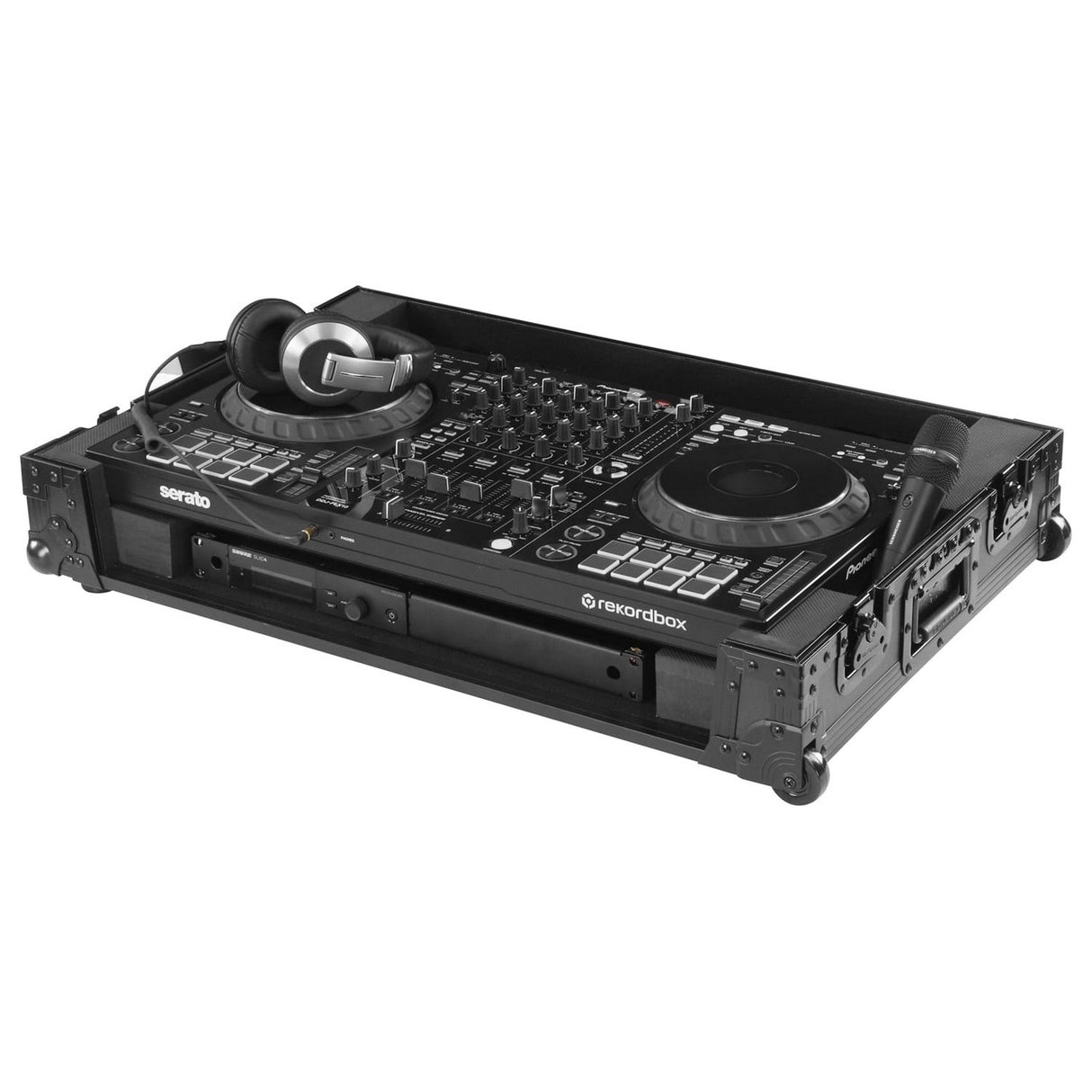 Odyssey Black Label 1U Flight Case with Corner Wheels for Pioneer DJ DDJ-FLX10