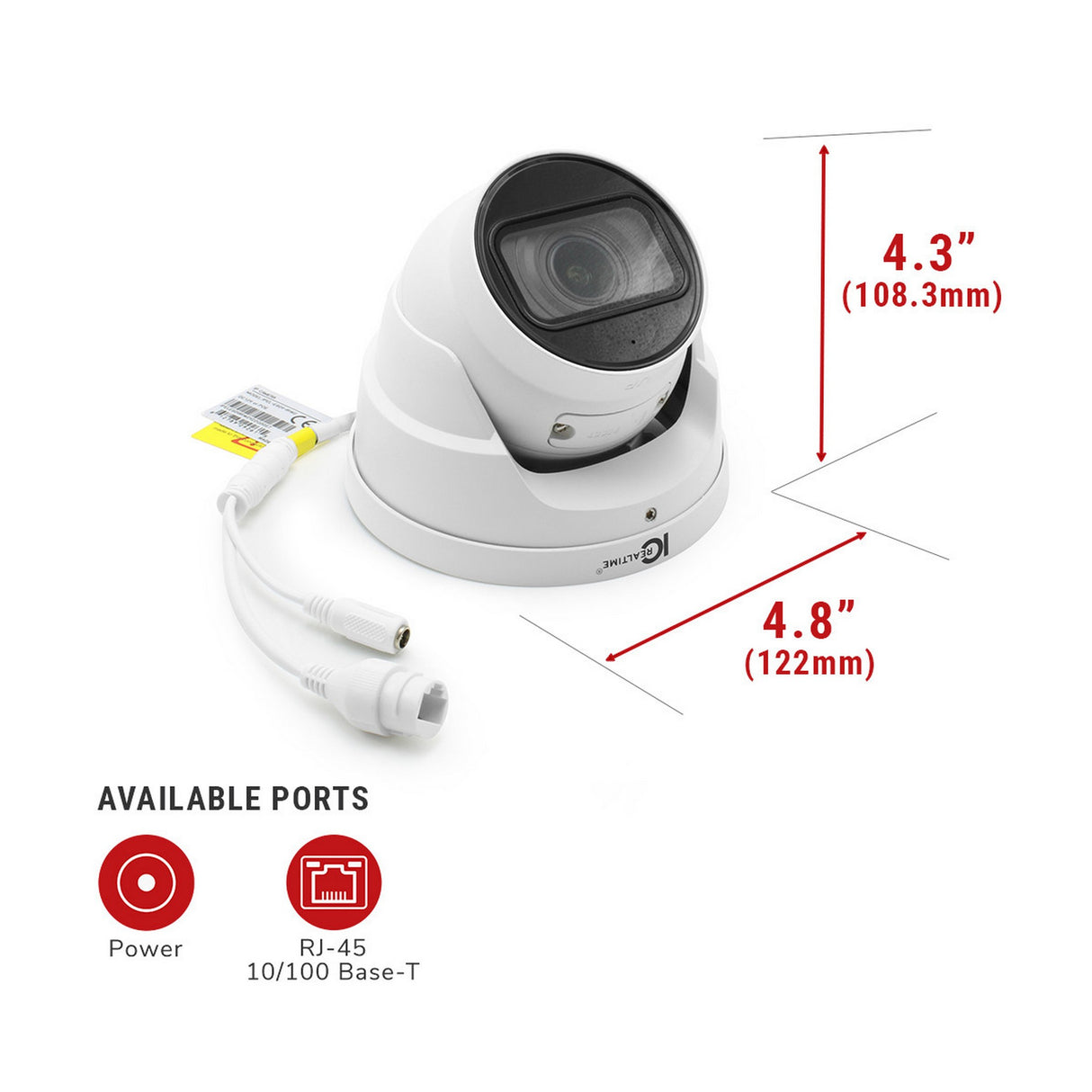 IC Realtime IPEL-E80V-IRW2 8MP IP Indoor/Outdoor Small Size Varifocal Eyeball Dome Camera, White