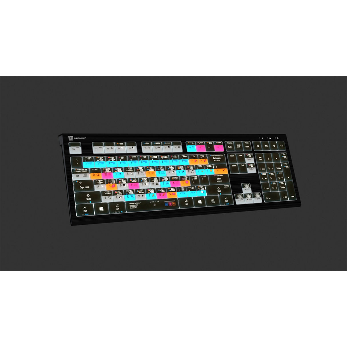 Logickeyboard LKB-AGDA-A2PC-US Adobe Graphic Designer PC Astra 2 Backlit Shortcut Keyboard