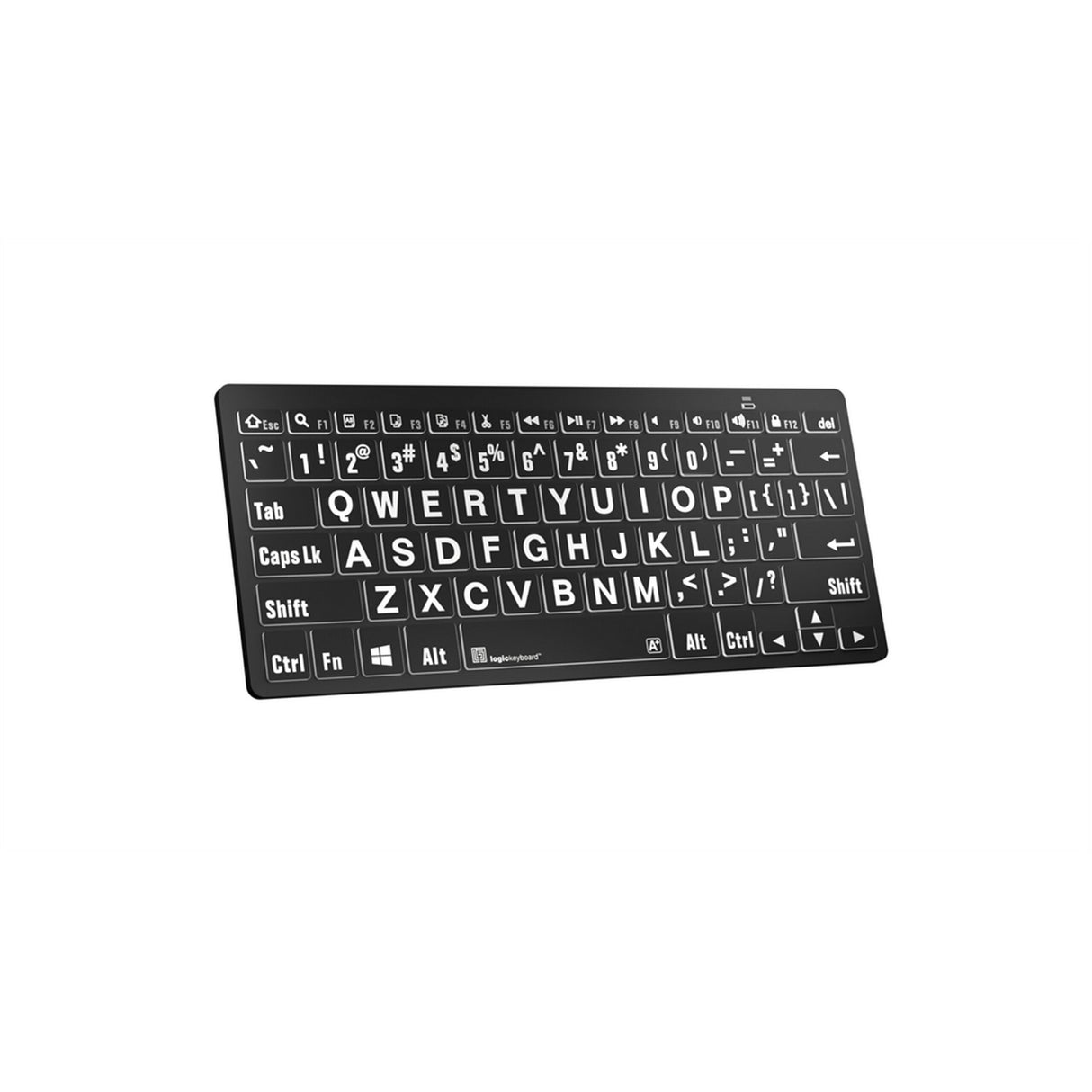 Logickeyboard LKB-LPWB-BTPC-US XLPrint Bluetooth White on Black PC Keyboard