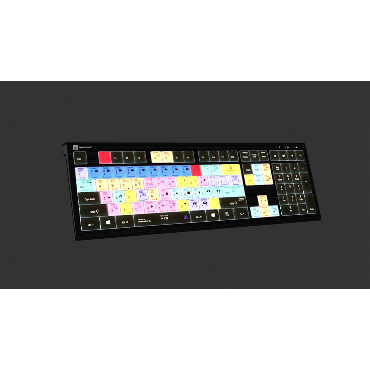 Logickeyboard LKB-PPROCC-A2PC-US Adobe Premiere Pro CC PC Astra 2 Backlit Shortcut Keyboard