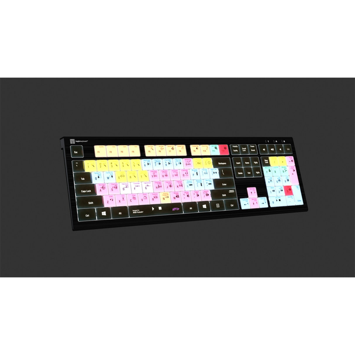 Logickeyboard LKB-PT-A2PC-US Avid Pro Tools PC Astra 2 Backlit Shortcut Keyboard