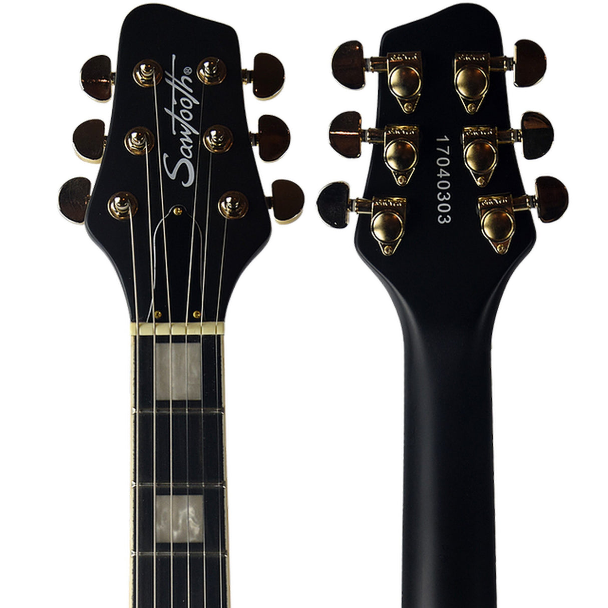 Sawtooth ST-H70C-STNBK Heritage 70 Series Maple Top Electric Guitar, Satin Black