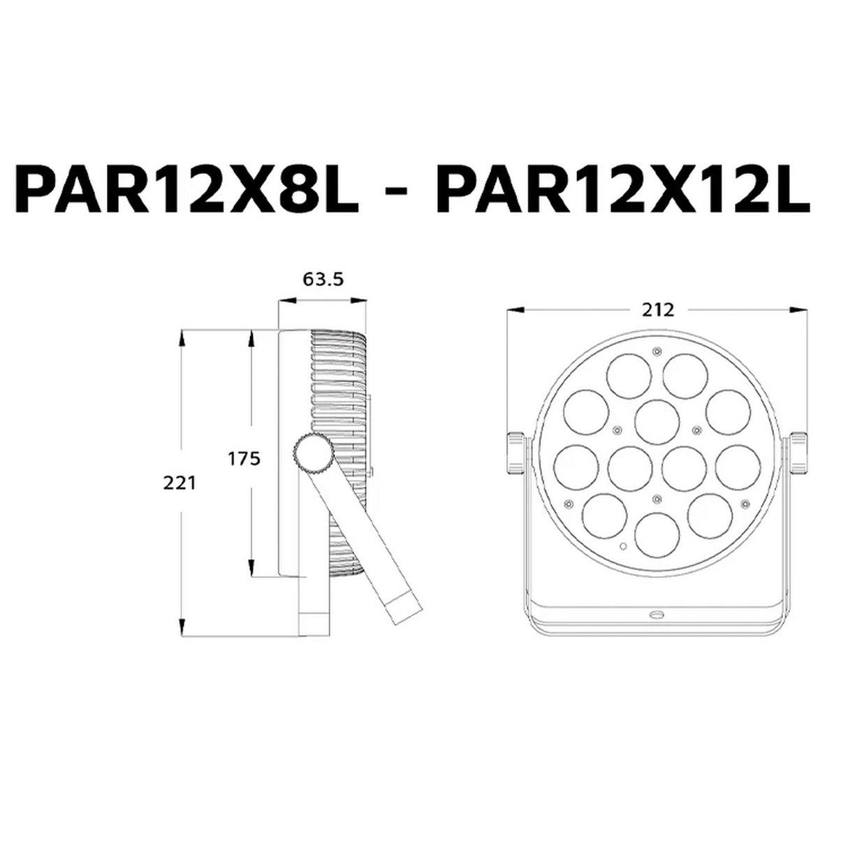 Event Lighting PAR12X12L Indoor Lite RGBWAU LED Par