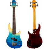 Flight TBL Transparent Blue Solid Body Mini Bass