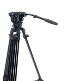Ikan EG780A2D 2-Stage Aluminum Fluid Head Tripod Kit with Dolly and Adjustable Drag<