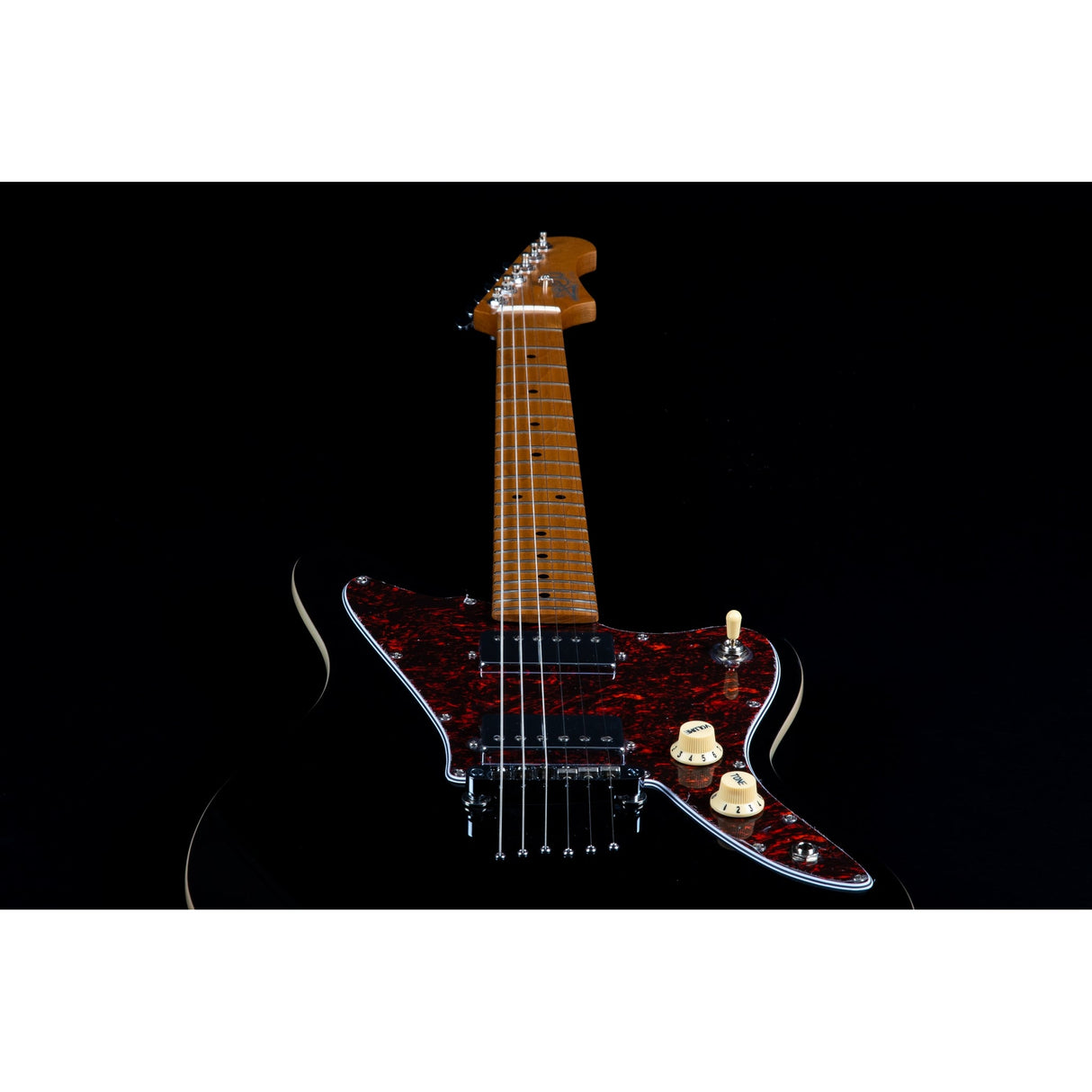 Jet Guitars JJ-350 Canadian Roasted Maple Basswood Electric Guitar, Black