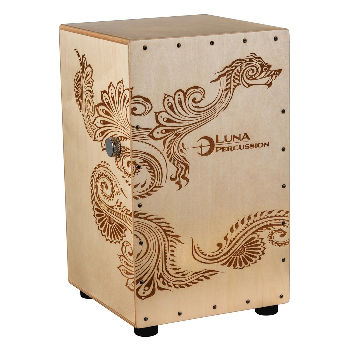 Luna Guitars Henna Dragon Cajon with Bag