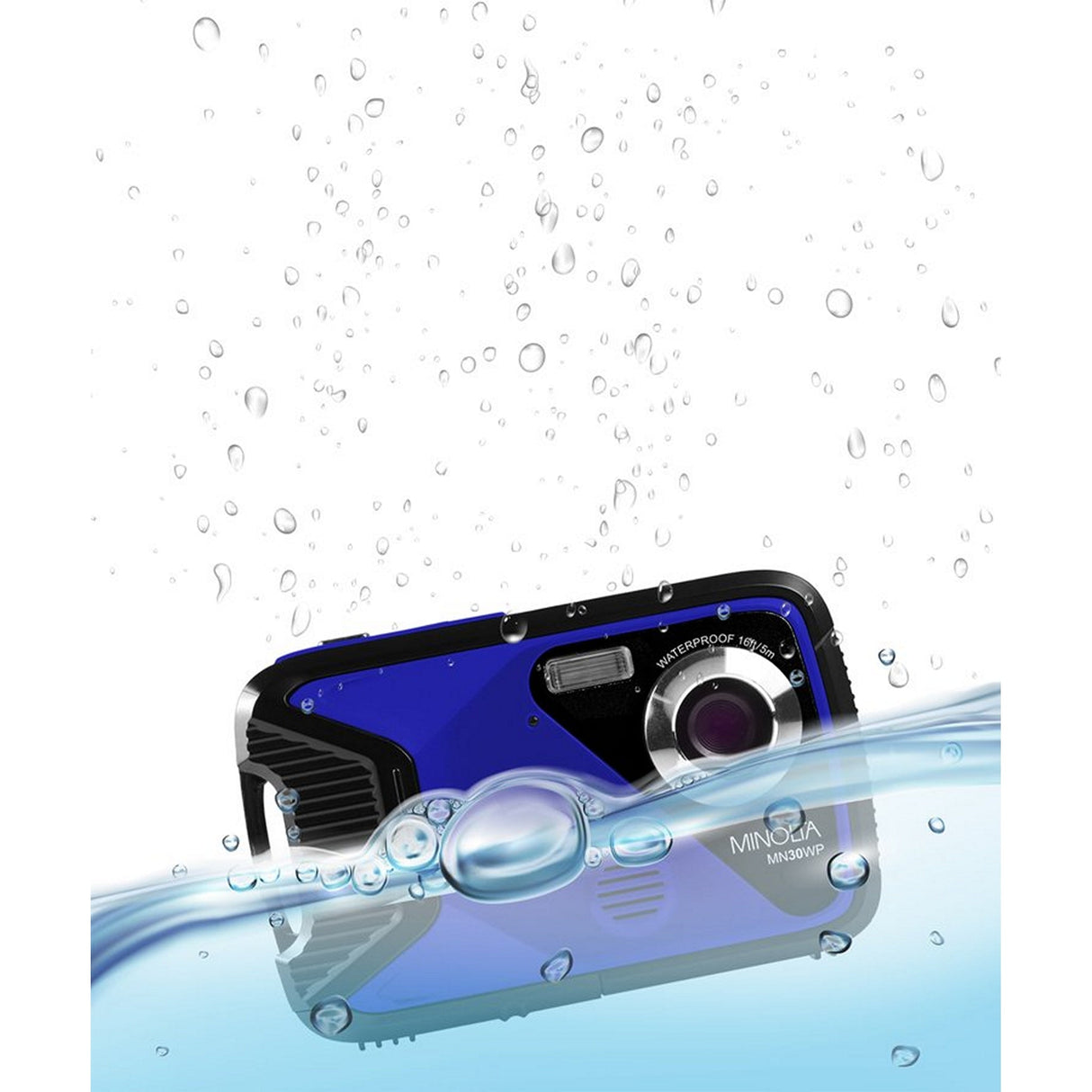 Minolta MN30WP 21 MP 1080P HD Waterproof Digital Camera, Blue