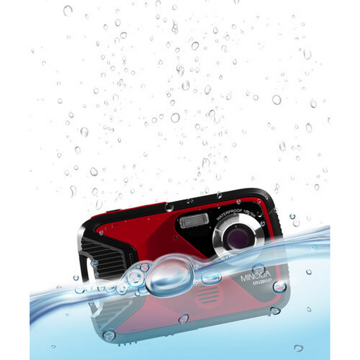 Minolta MN30WP 21 MP 1080P HD Waterproof Digital Camera, Red