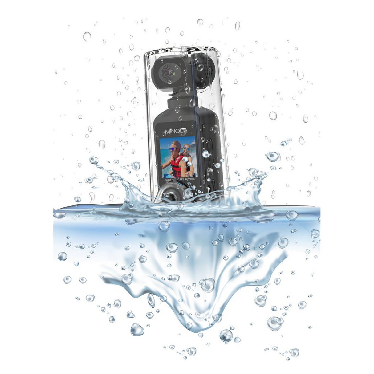 Minolta MN4KP1 Waterproof 4K Ultra HD Pocket Camcorder with WiFi, Black