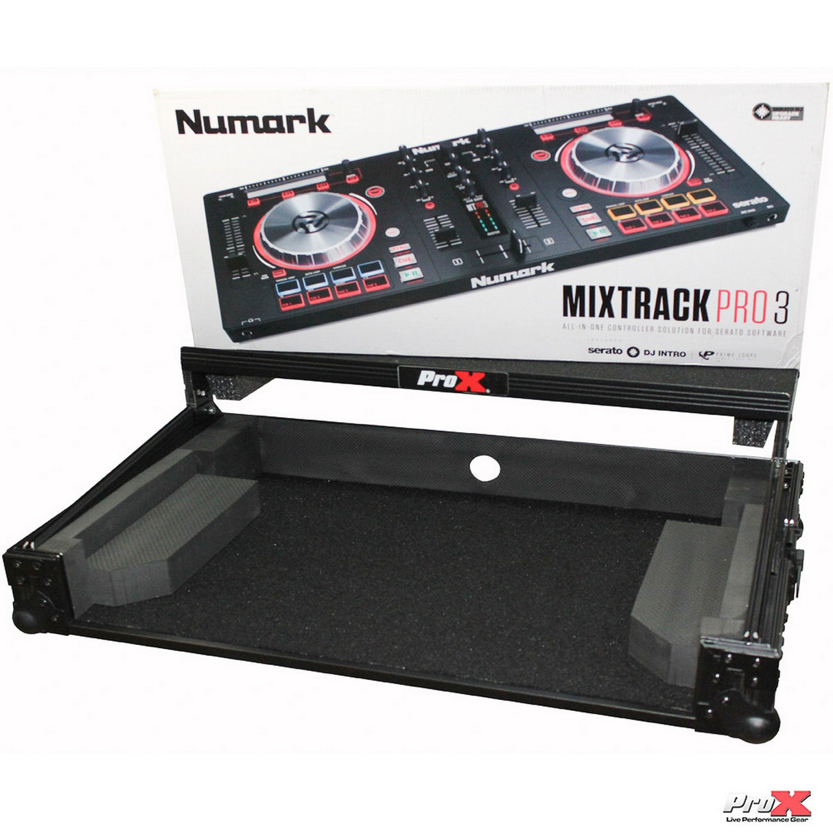 ProX X-MXTPRO3 Case for Numark MixTrack 3 Pro 3 and Platinum Digital Controller with Laptop Shelf