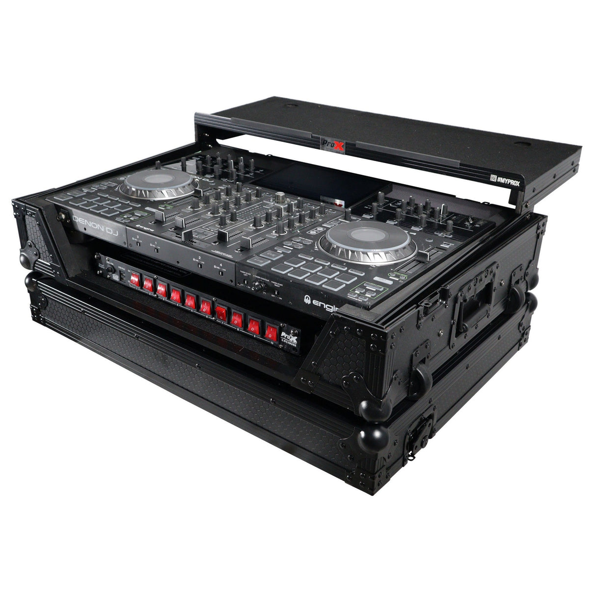 ProX XS-PRIME4 Case for Denon PRIME 4 DJ Controller with Rack Space and Wheels