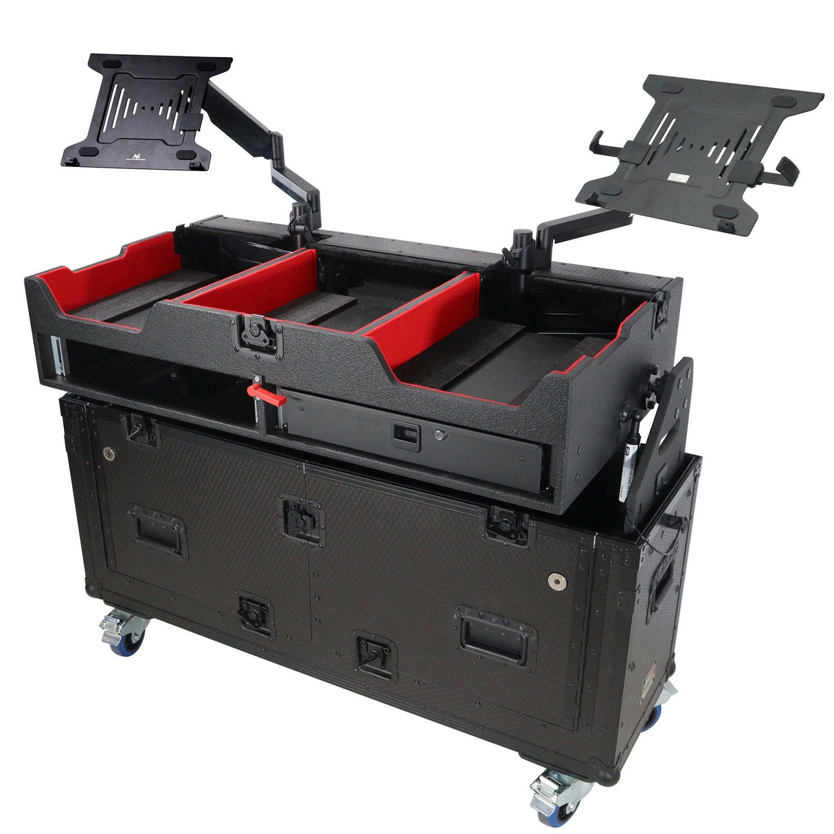 ProX XZF-CDM3K BLK Flip-Ready Easy Retracting Hydraulic Lift Case for Pioneer DJ CDJ-3000 and DJM-900 NXS2 System