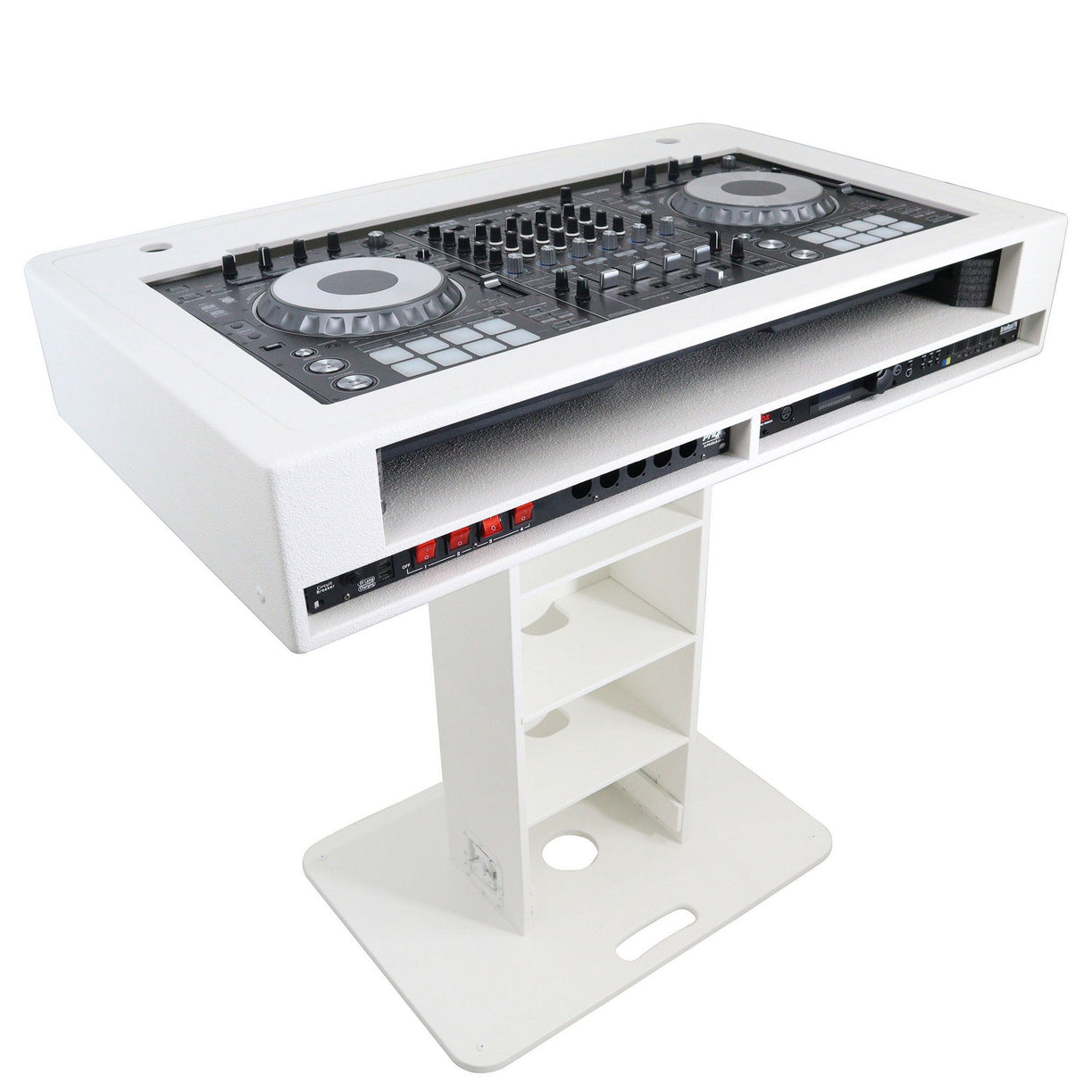 ProX XZF-DJCT W 2U CASE Control Tower DJ Podium for Pioneer DJ DDJ-REV7, XDJ-XZ, DDJ-1000, RANE One