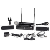 Pure Resonance Audio Portable School Sound System with Dual A115 15-Inch Bluetooth Loudspeakers, WMS1-HH Wireless Microphone, and BTR1 Bluetooth Receiver