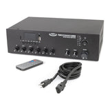 Pure Resonance Audio Paging Sound System with (4) C3 Ceiling Speakers, MA30BT Bluetooth Mixer Amplifier, and PTT1 Push-to-Talk Microphone