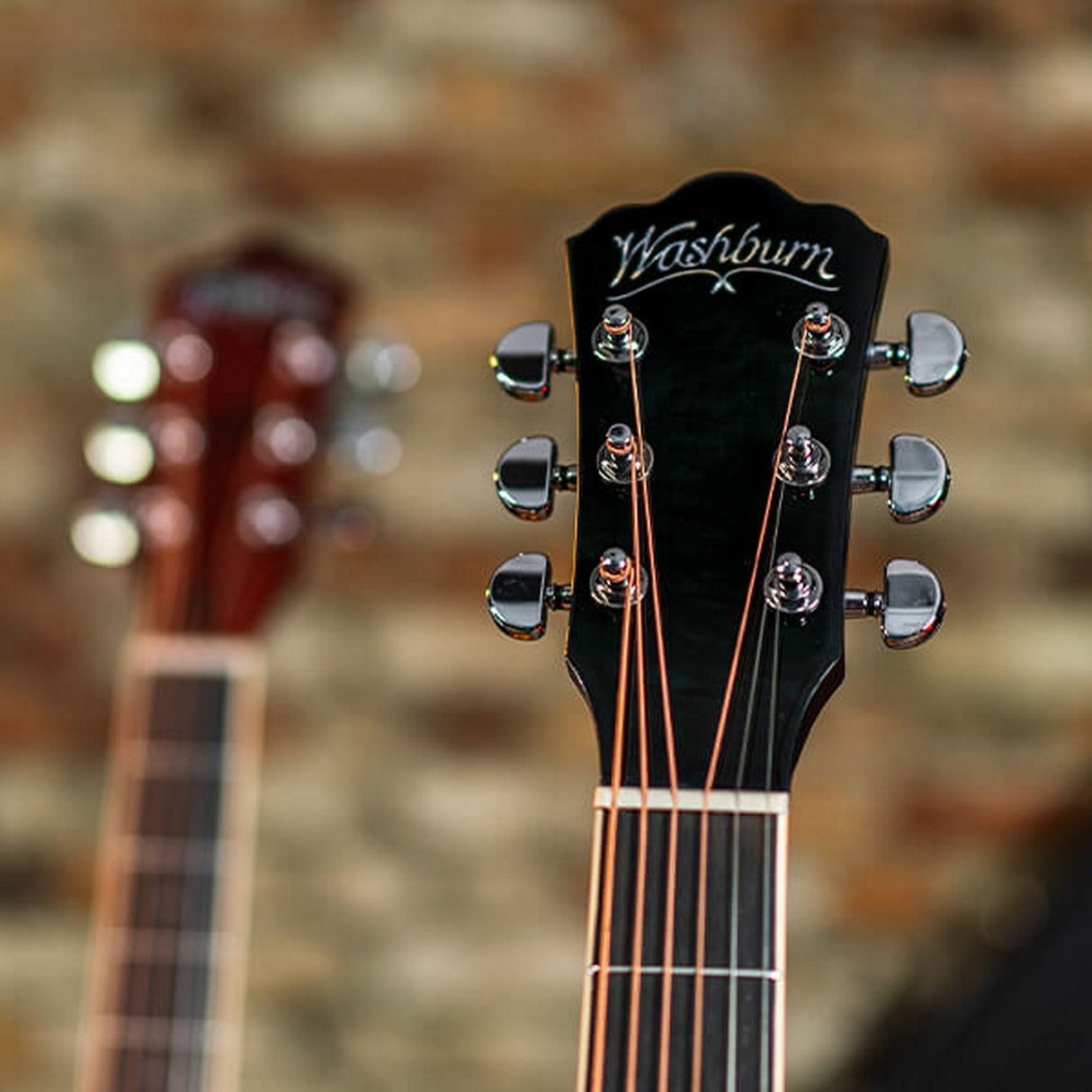 Washburn DFBACEB Deep Forest Burl Grand Auditorium Acoustic Guitar, Black Fade