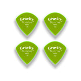 Gravity Picks GSUM15P-4pk Sunrise Series Picks Polished Mini Size 1.5mm Fluorescent Green 4-Pack - accessories