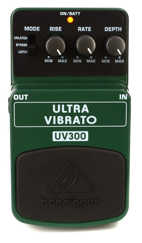 Behringer ULTRA VIBRATO UV300 Classic Vibrato Instrument Effects Pedal, Green