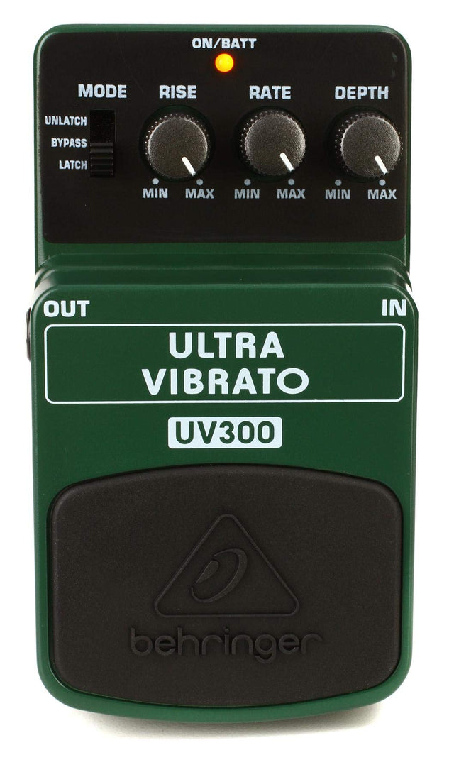 Behringer ULTRA VIBRATO UV300 Classic Vibrato Instrument Effects Pedal, Green