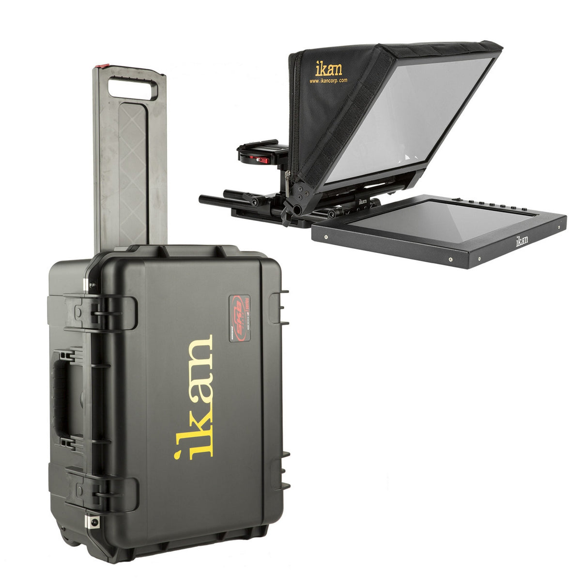 Ikan PT1200-TK 12-Inch Teleprompter Travel Kit with Rolling Hard Case