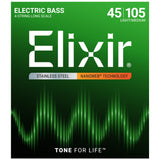Elixir 14677 Stainless Steel NANOWEB Bass Guitar Strings - 4-String Light/Medium (45-105)