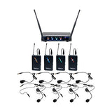 VocoPro Digital-QUAD-B2 4-Channel UHF Digital Wireless Headset and Lapel Microphone System Frequency B2