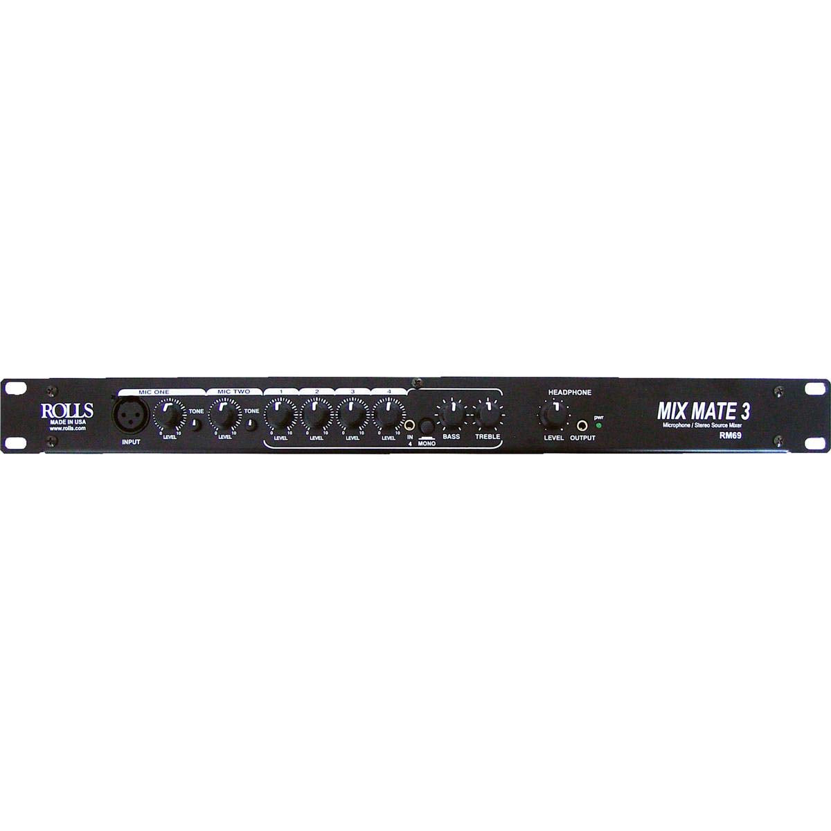 Rolls RM69 Mix Rate 3 Electronic Audio Mixer, 6 Channel