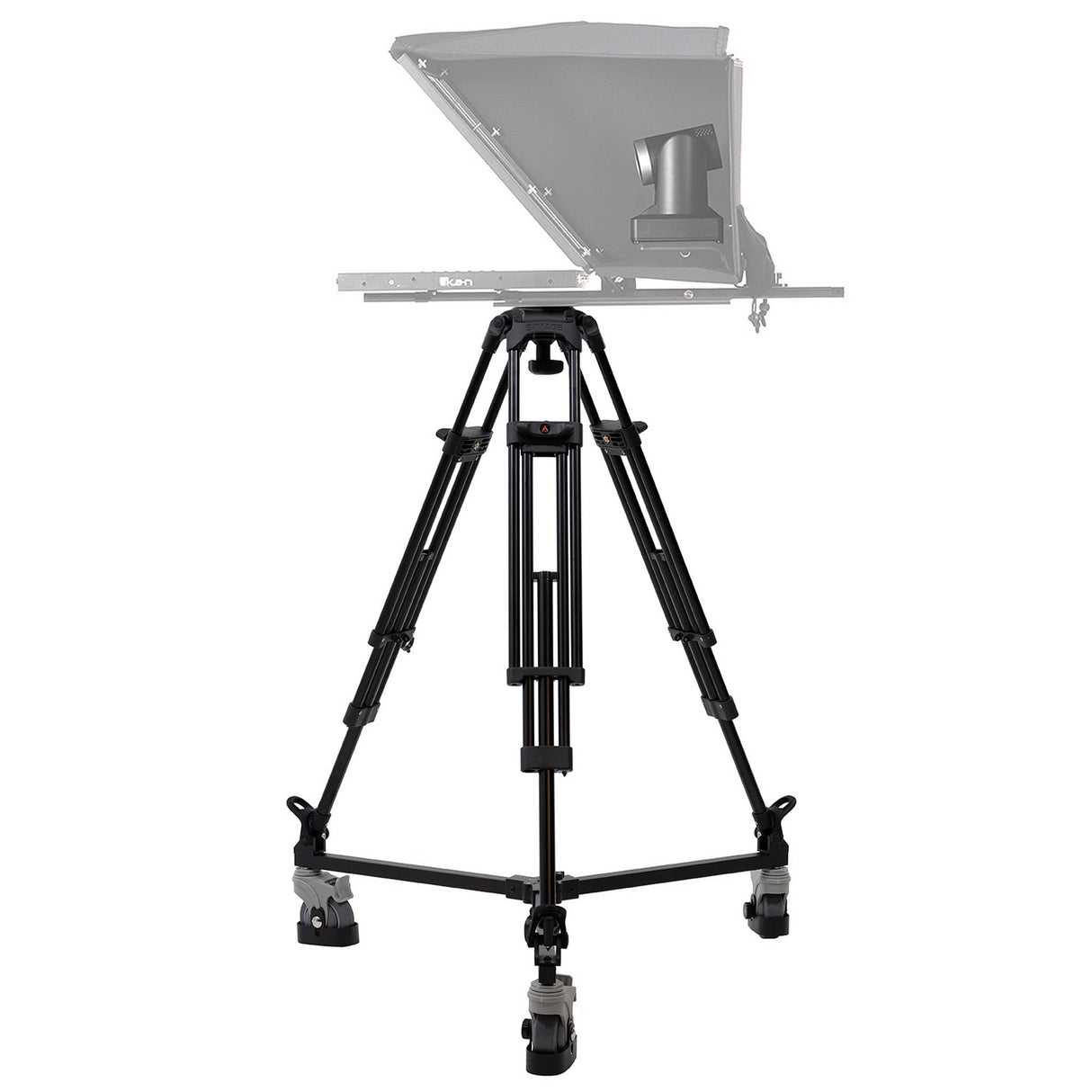 E-Image GA102D-PTZ Aluminum PTZ Tripod with 100mm Flat Base and Dolly