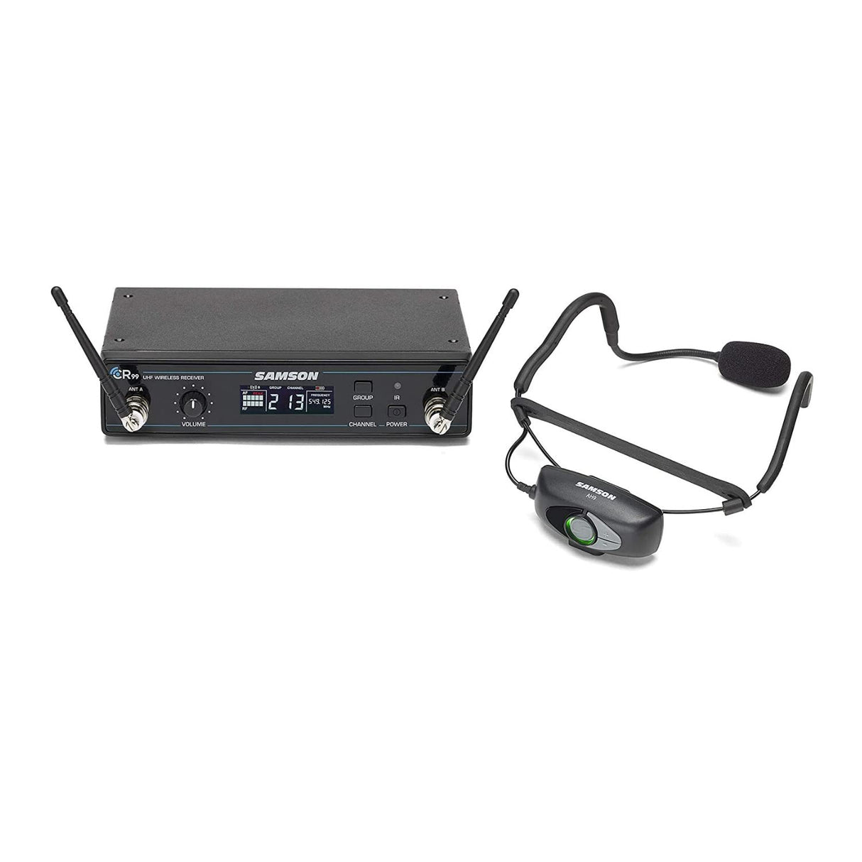 Samson AirLine 99 Wireless Fitness Headset System with Qe Fitness Microphone D Band