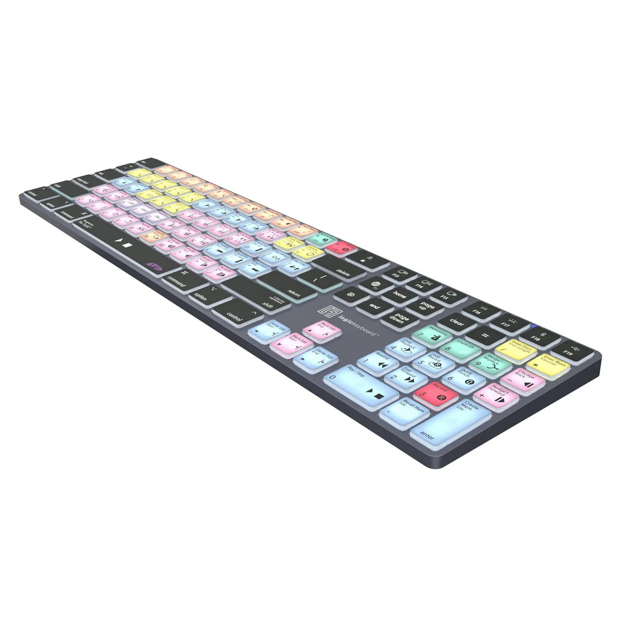 Logickeyboard Titan Wireless Backlit Shortcut Mac Keyboard for Avid Pro Tools