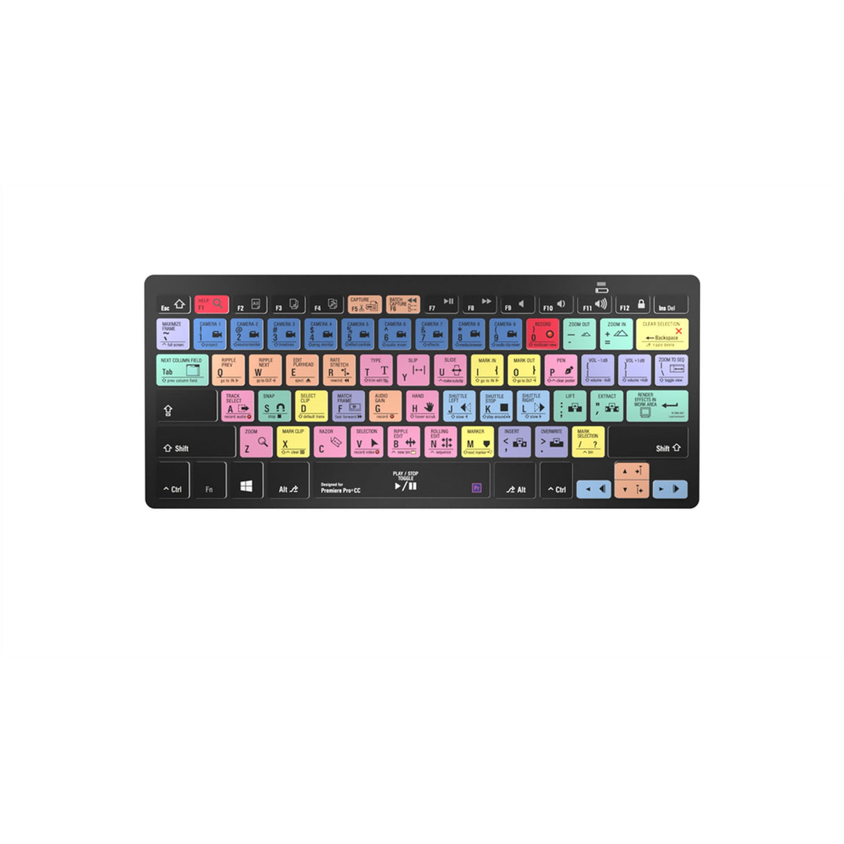 Logickeyboard Premiere Pro CC Mini Bluetooth PC Shortcut Keyboard