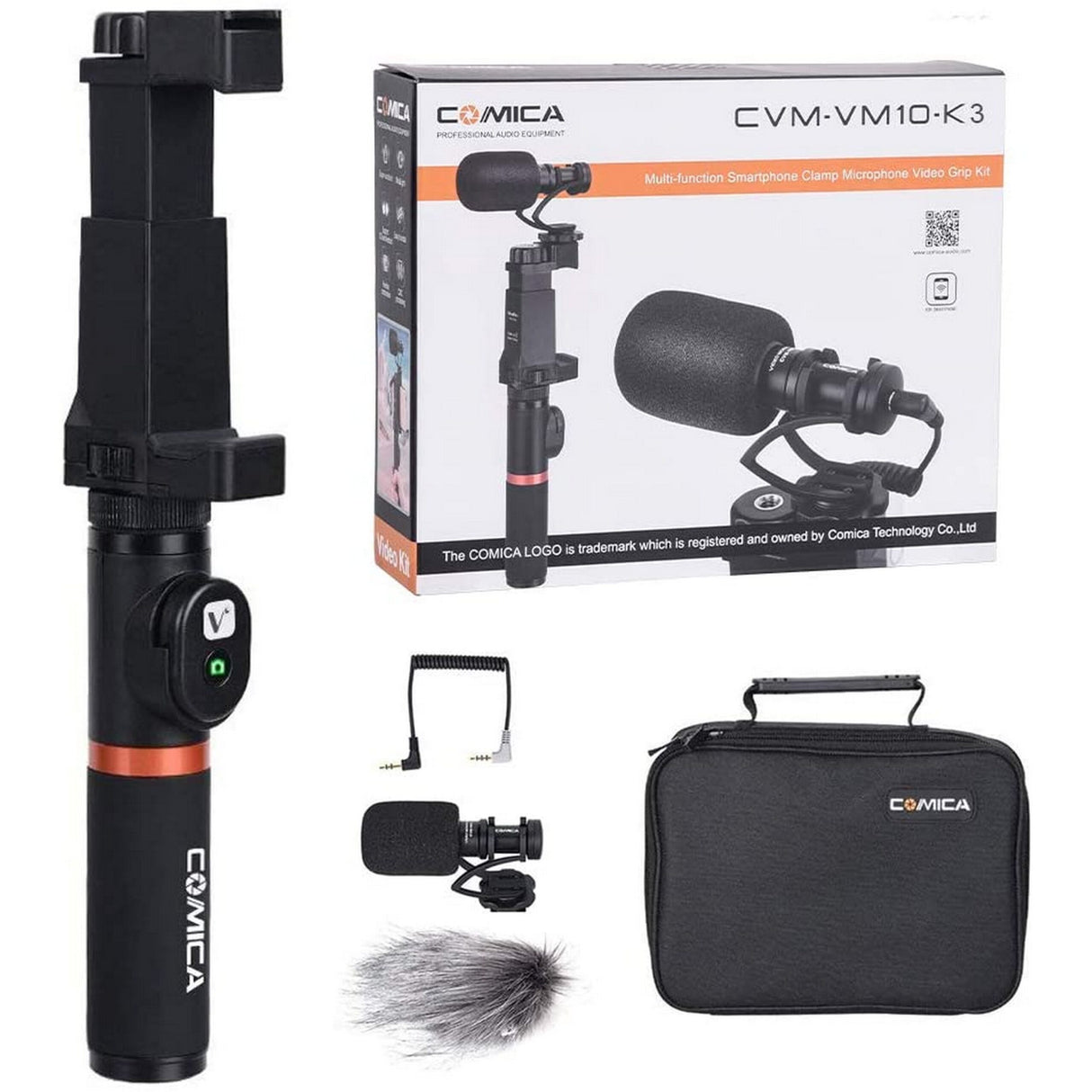 Comica CVM-VM10-K3 Full Metal Mini Compact On-Camera Directional Shotgun Microphone Kit
